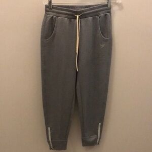 Korsa Road Runner Joggers Running Pants Gray Ankle Zipper Drawstring Size XS